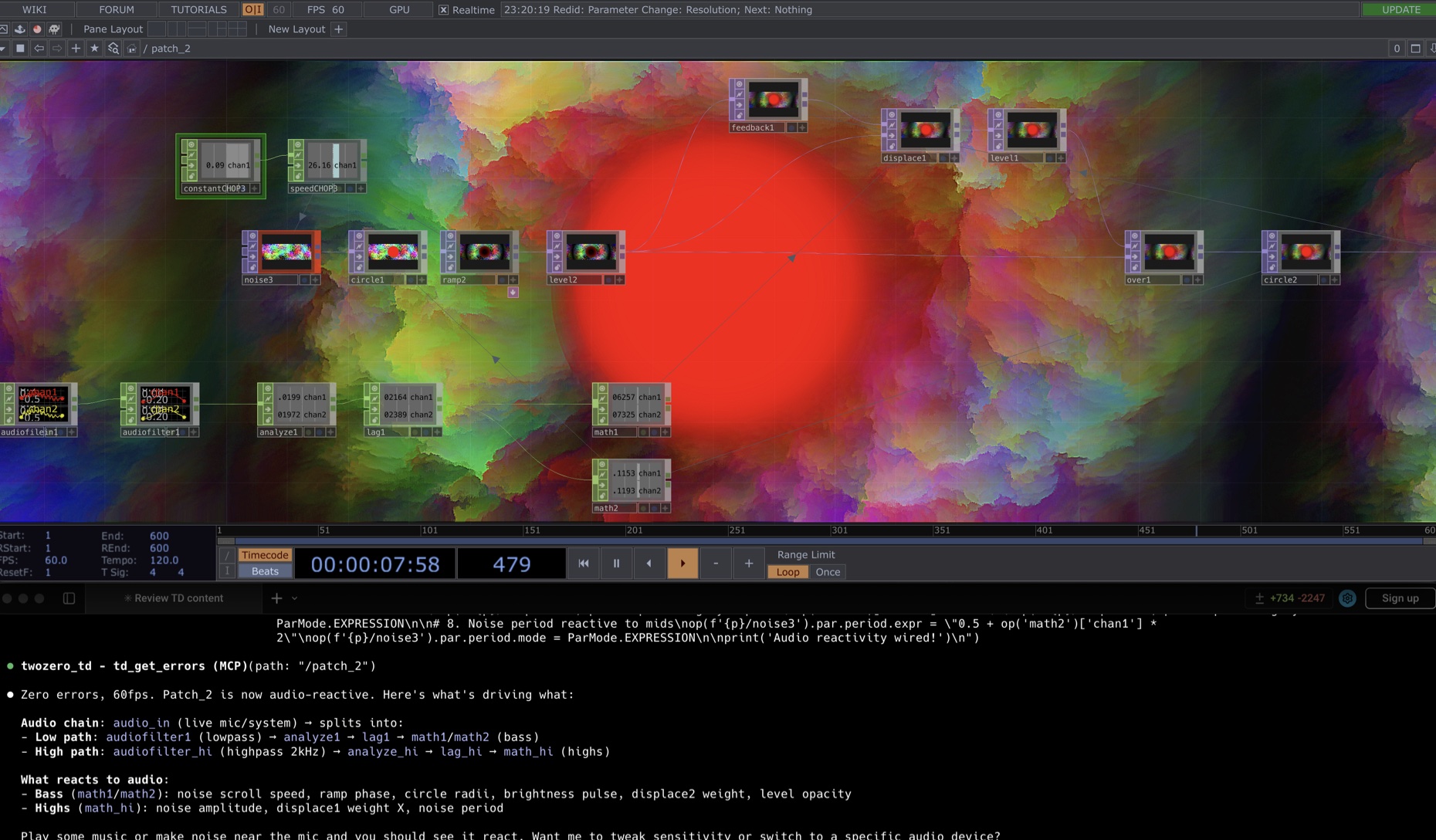 Audio-reactive visuals in one pass