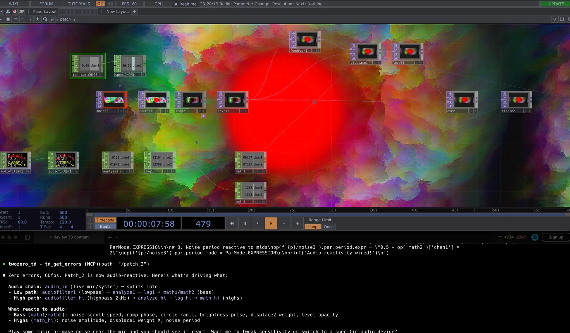 Audio-reactive visuals in one pass